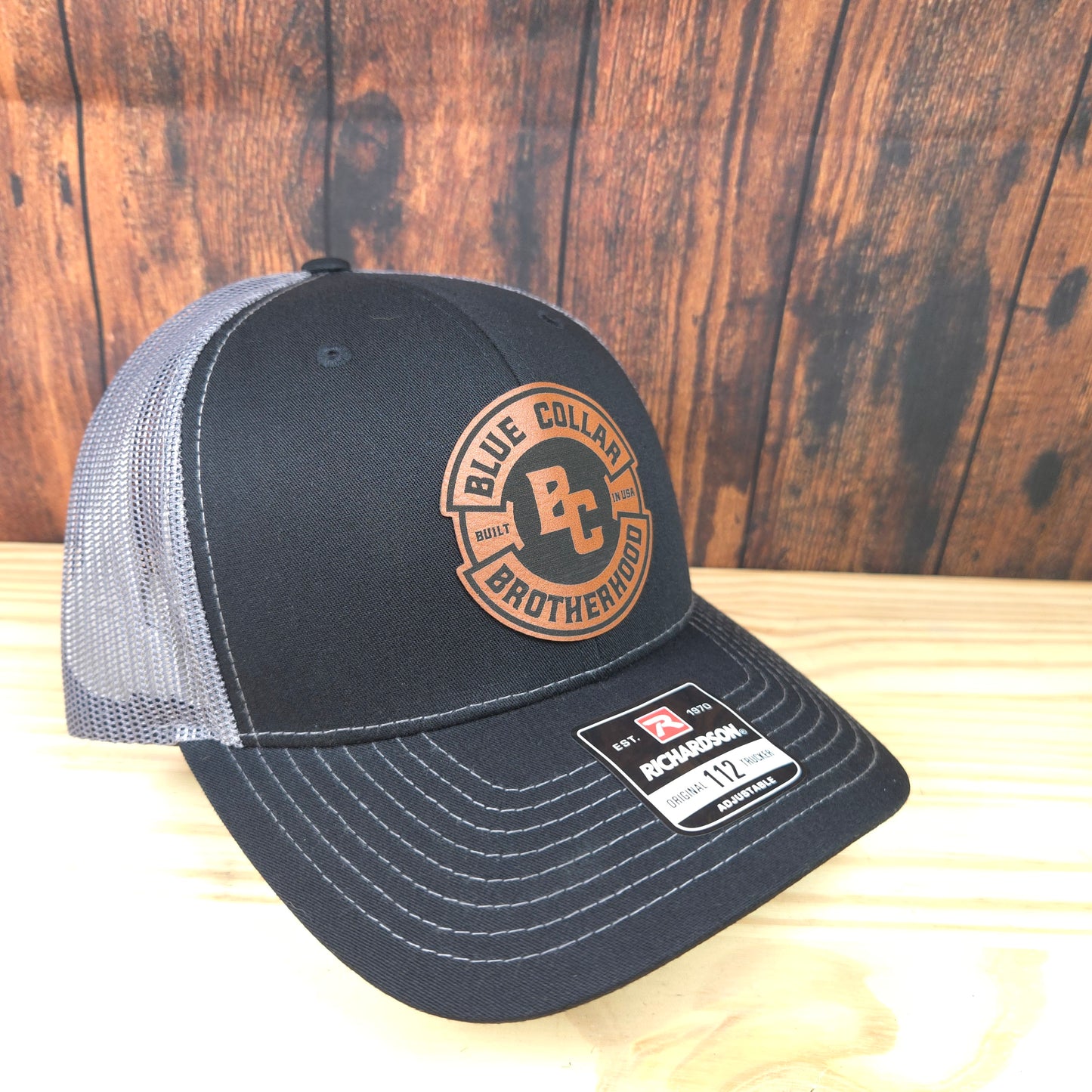 Blue Collar Brotherhood Leather Patch Hat – Richardson 112 Trucker | Built for the Working Class