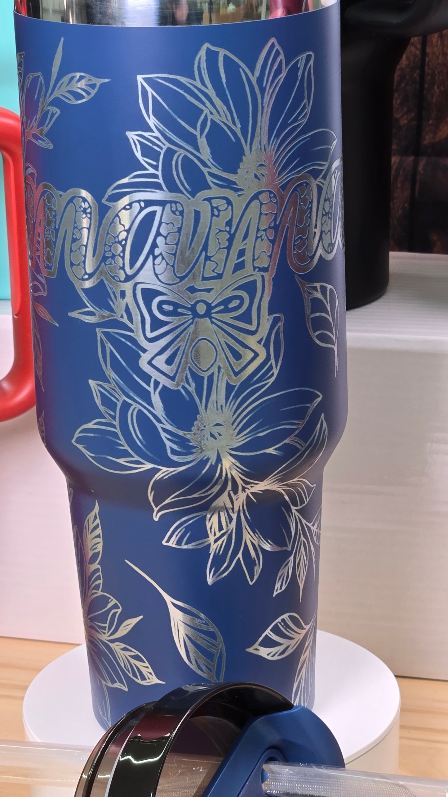 Mama chinoiserie and Peonies 40oz Tumbler
