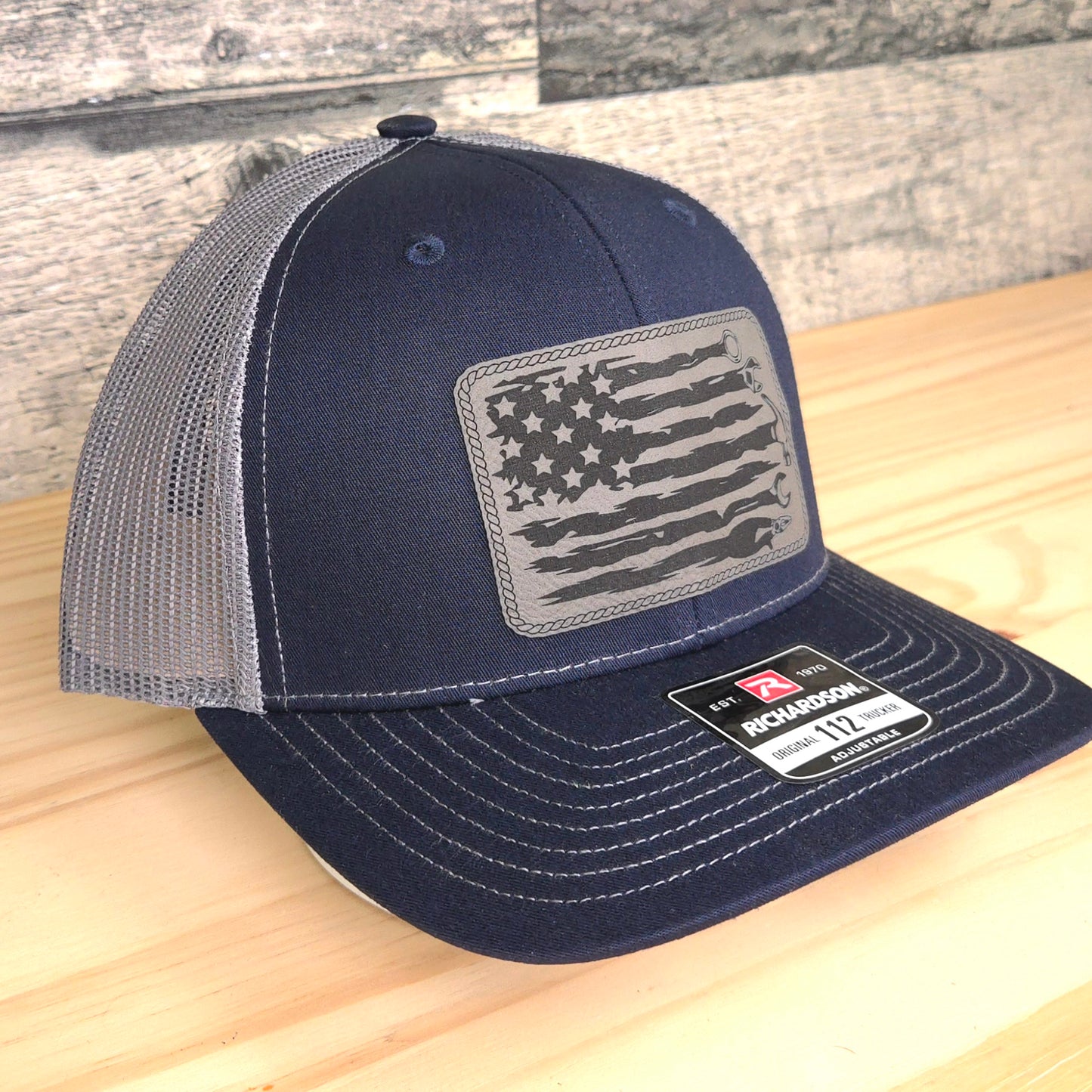 "American Flag Mechanic Trucker Hat β Wrenches & Grit Edition"