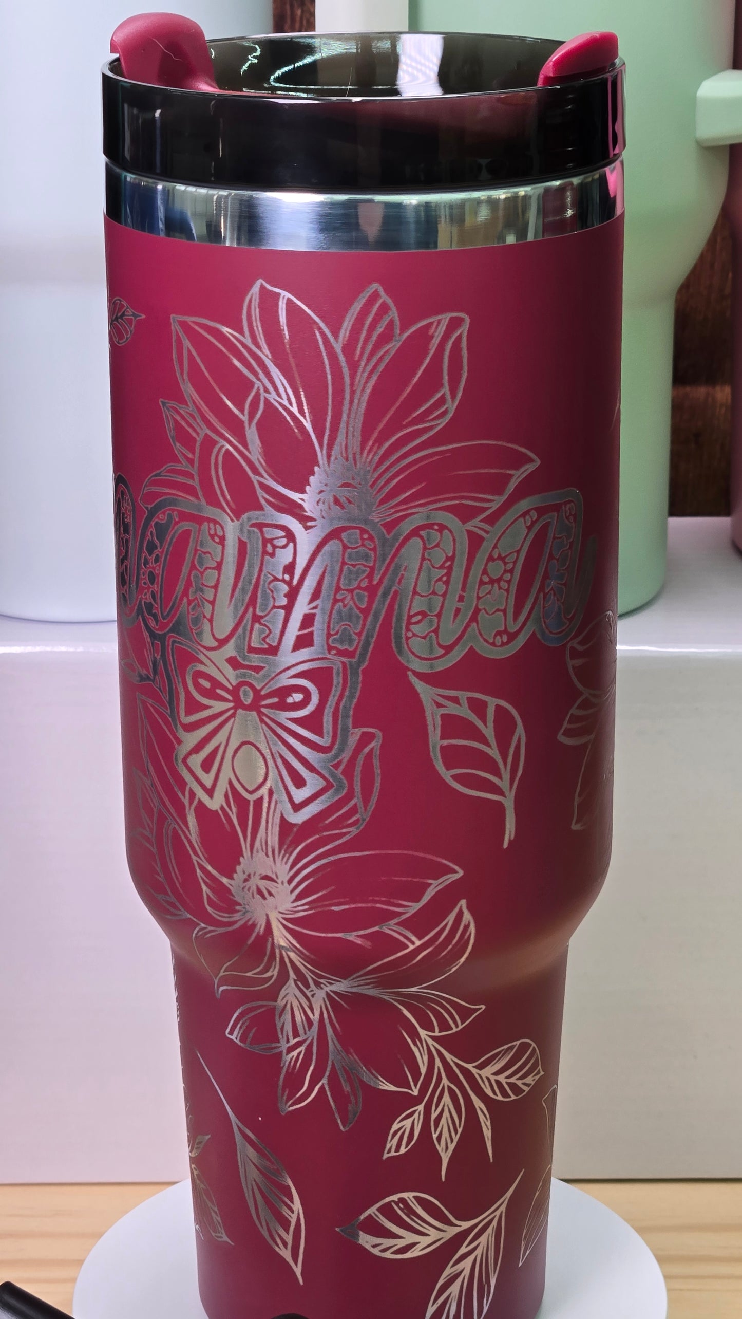 Mama chinoiserie and Peonies 40oz Tumbler
