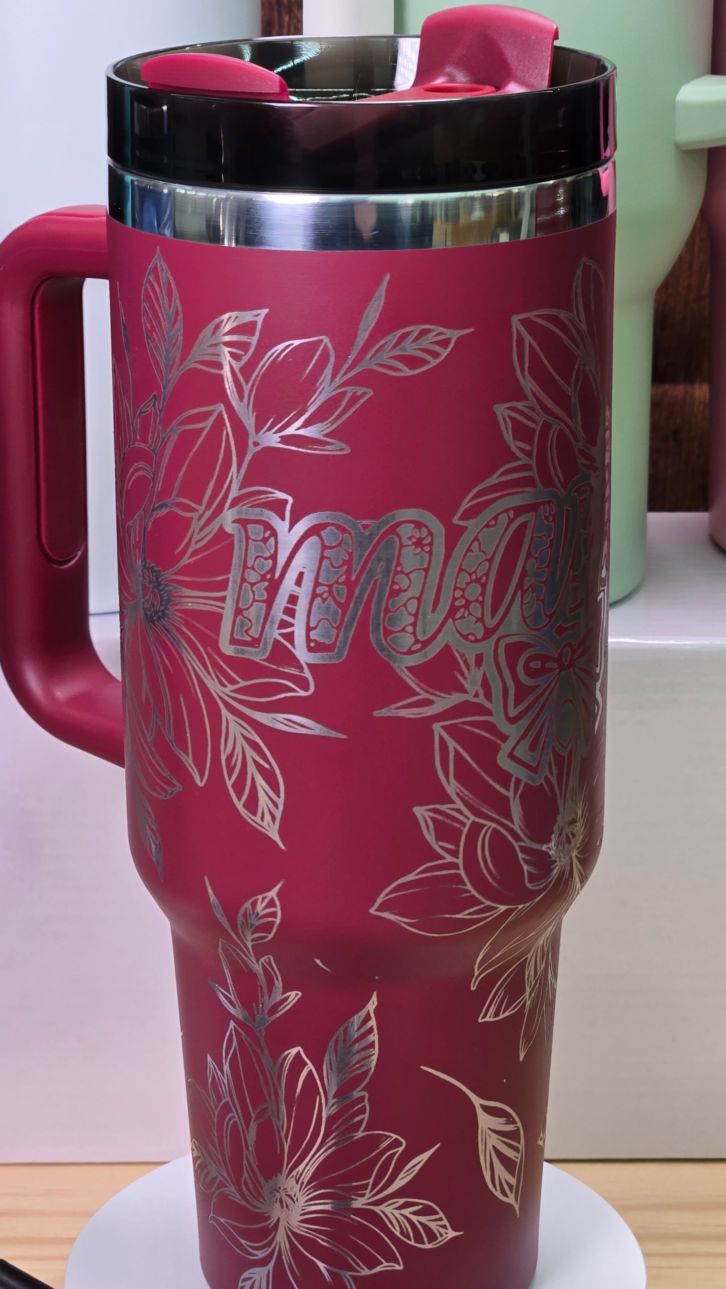 Mama chinoiserie and Peonies 40oz Tumbler