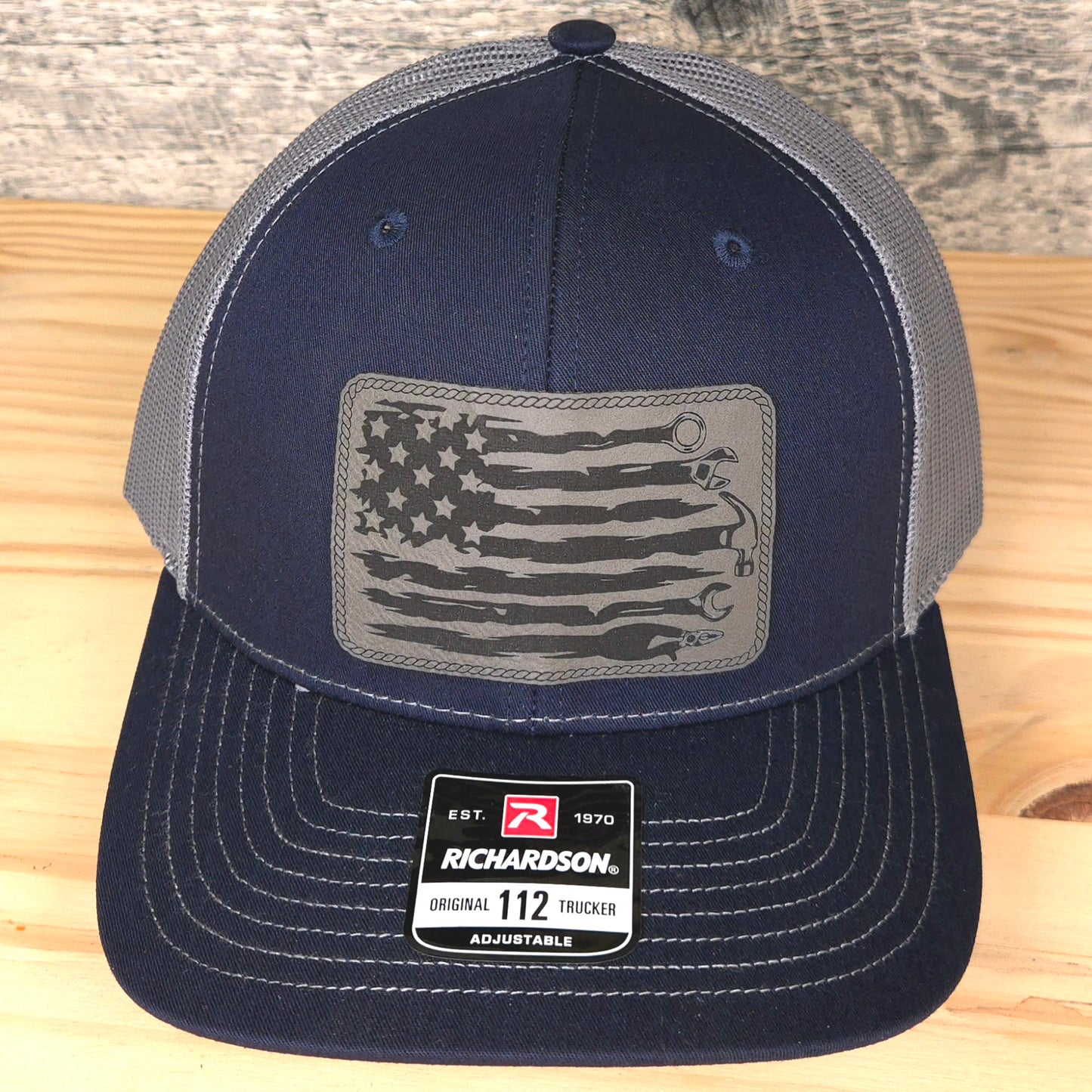 "American Flag Mechanic Trucker Hat β Wrenches & Grit Edition"