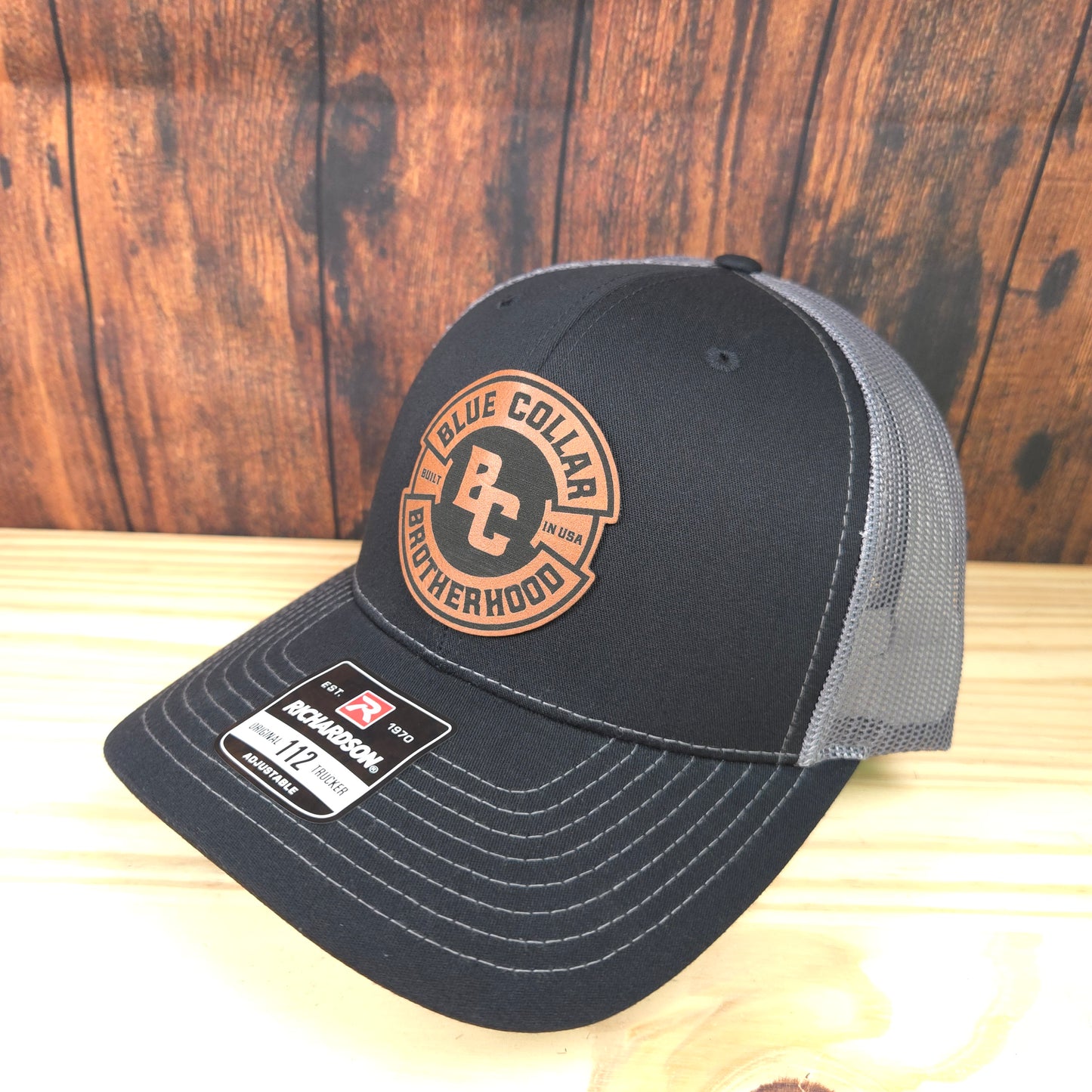 Blue Collar Brotherhood Leather Patch Hat – Richardson 112 Trucker | Built for the Working Class