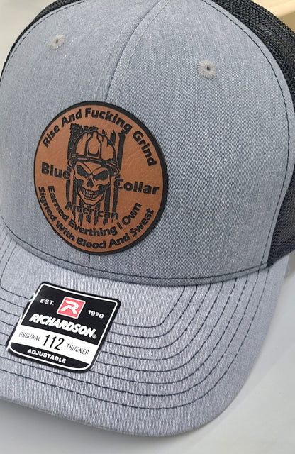 Blue Collar Leather Patch Hats