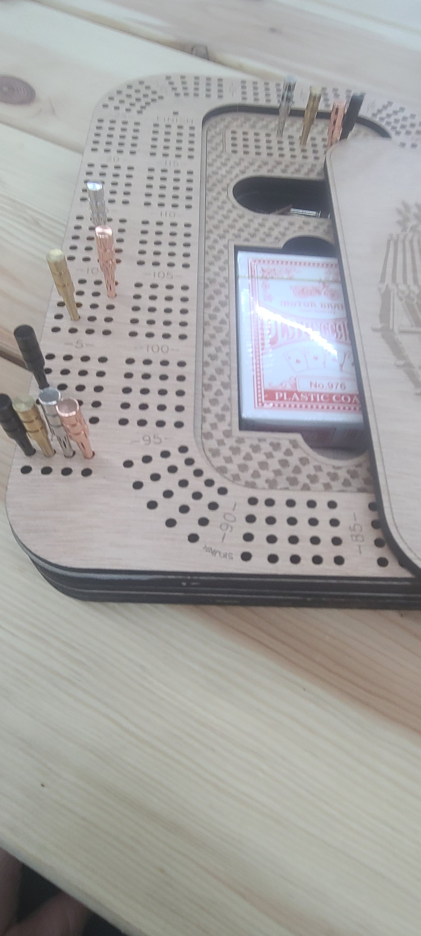 Laser cut cribbage board