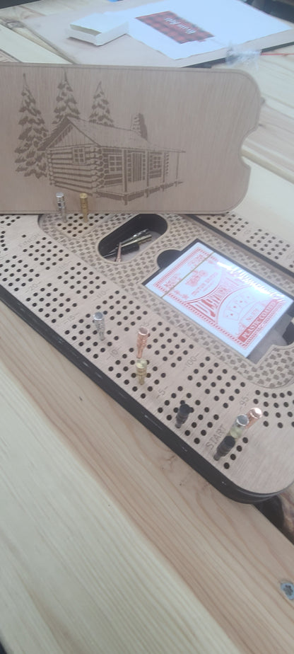 Laser cut cribbage board