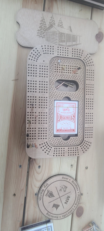 Laser cut cribbage board