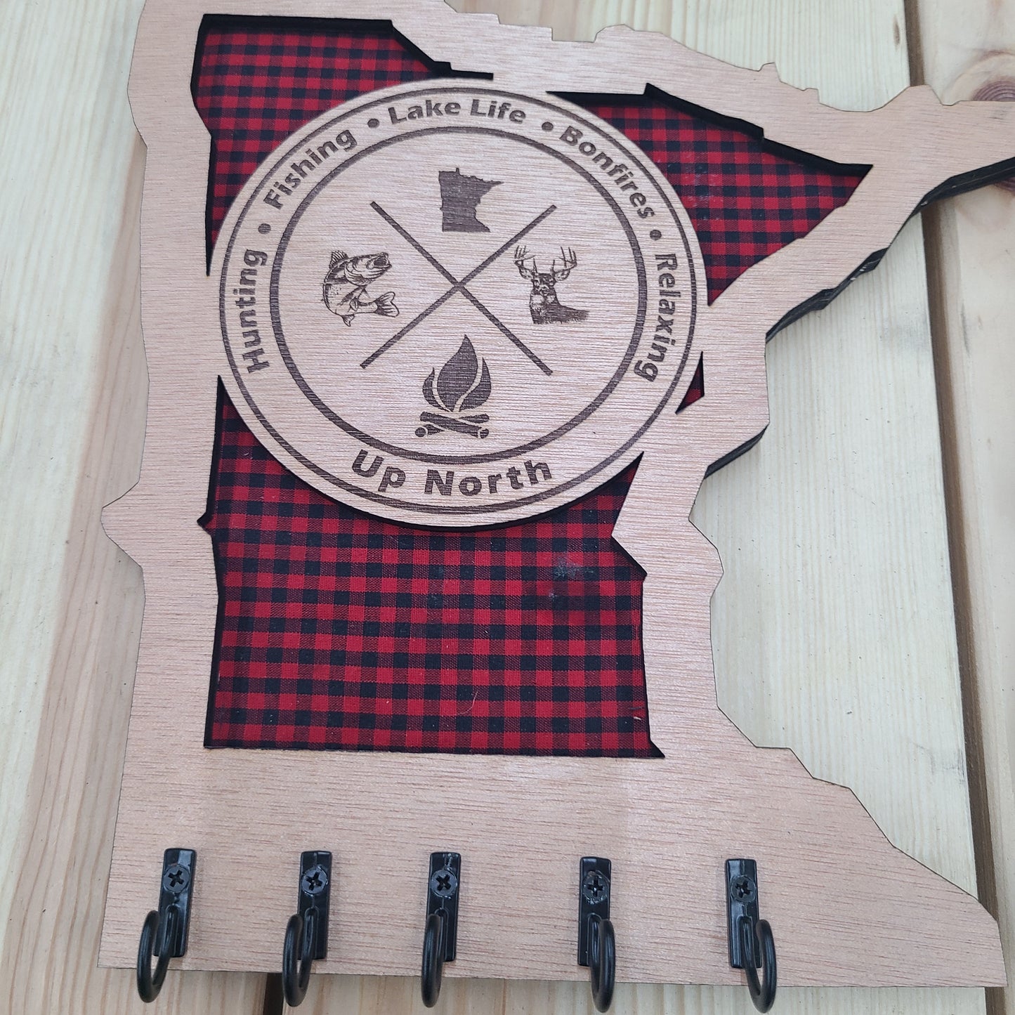 Laser cut Minnesota keychain holder