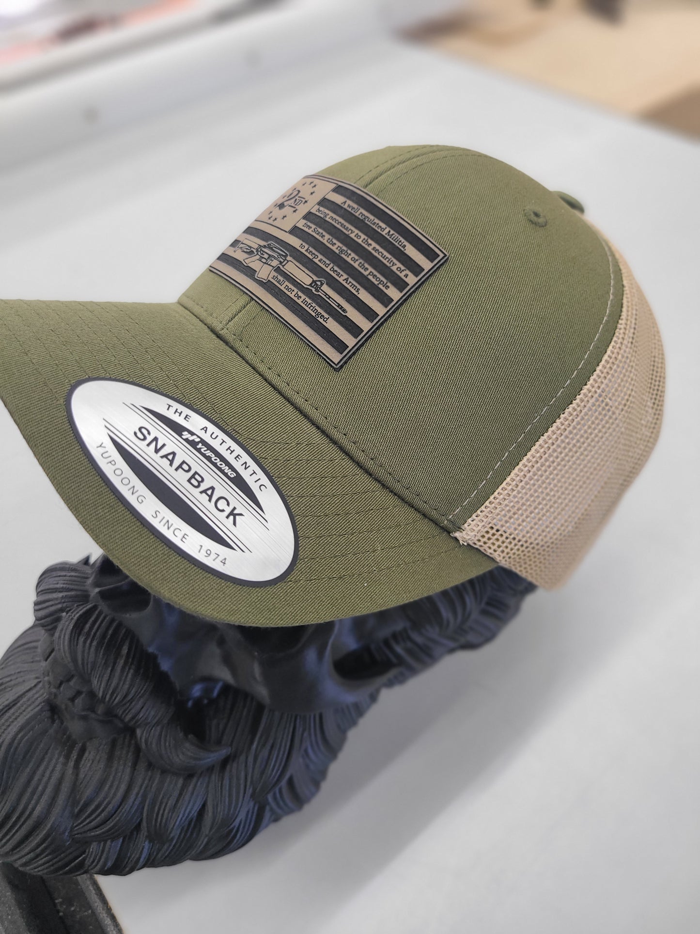 2nd Amendment flag patch trucker hat.