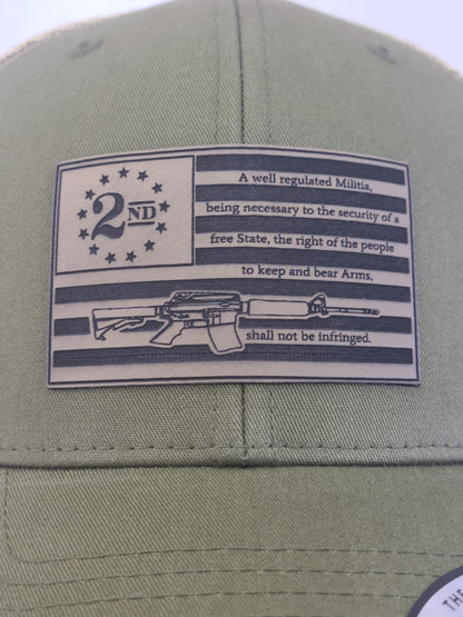 2nd Amendment flag patch trucker hat.