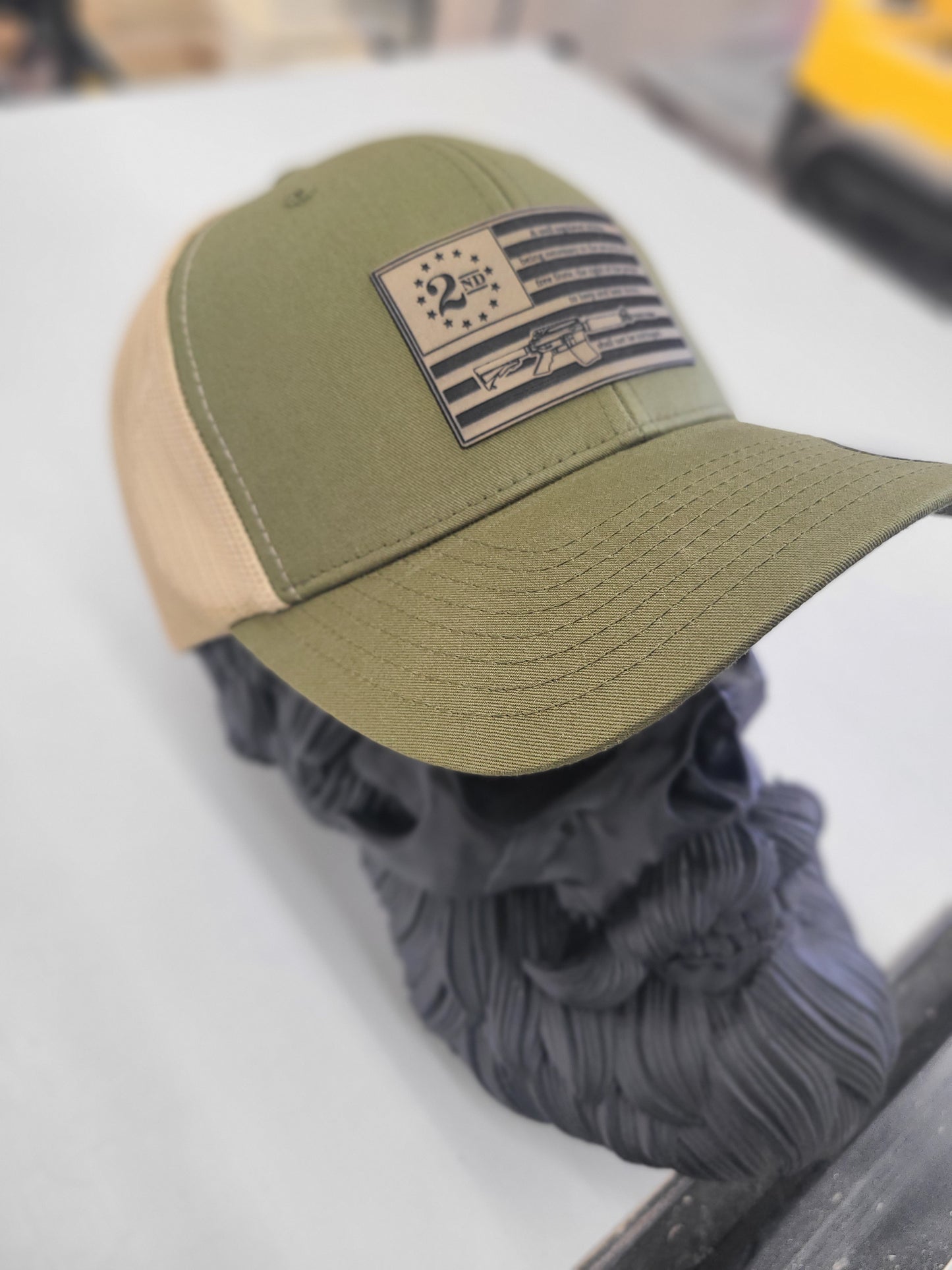 2nd Amendment flag patch trucker hat.