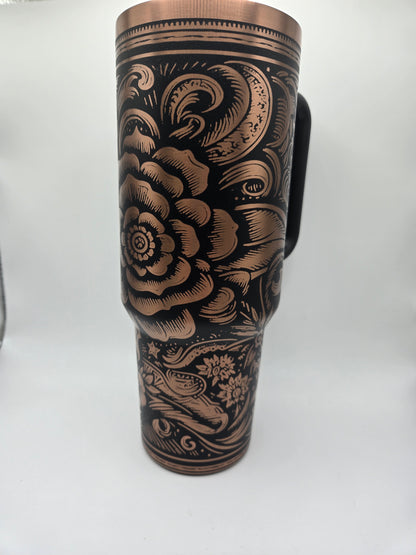 40 oz Western Rose Tumbler