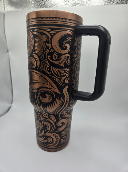 40 oz Western Rose Tumbler