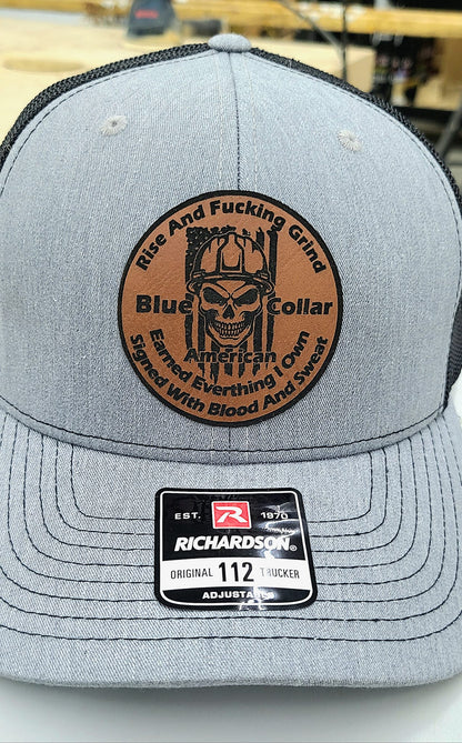 Blue Collar Leather Patch Hats