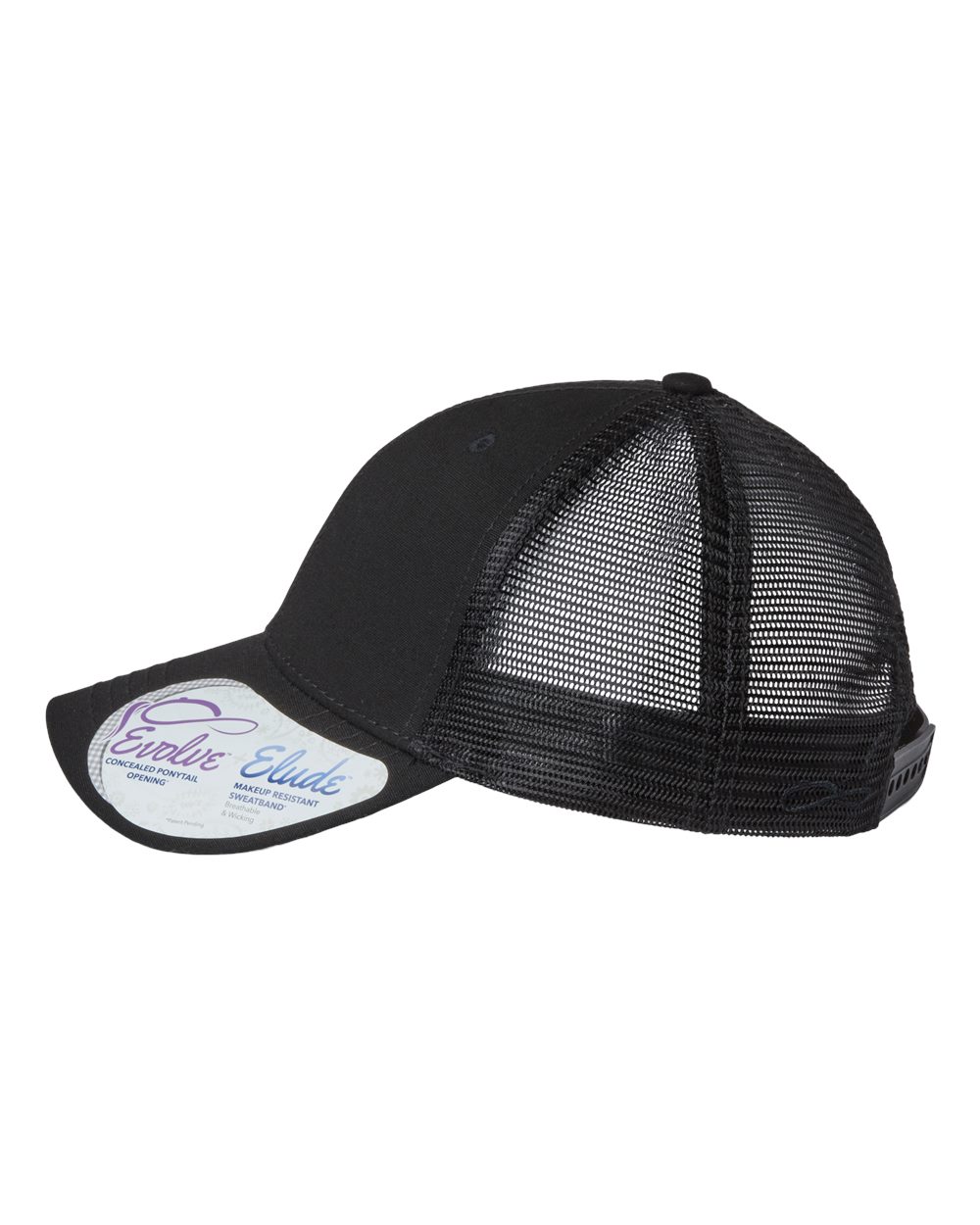 Black/black ponytail hat