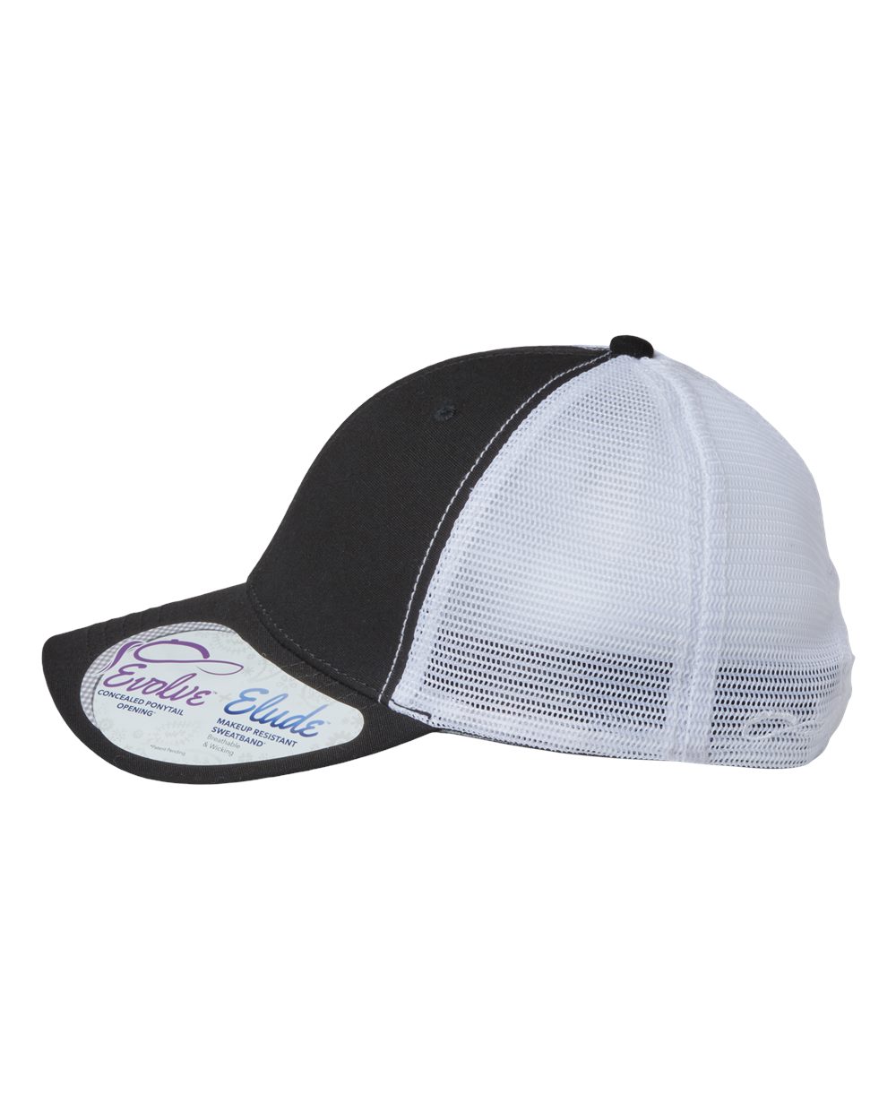 Black/white ponytail hat