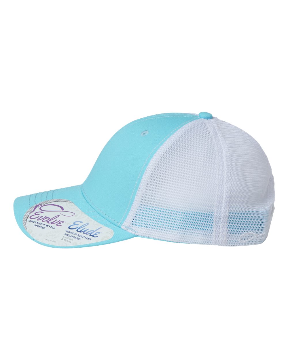 Light blue/white ponytail hat