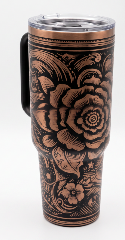 Western Rose tumbler studio angle shot
