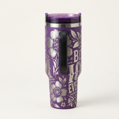 40oz Best Mom Ever tumbler with straw lid - laser engraved gift cup for moms