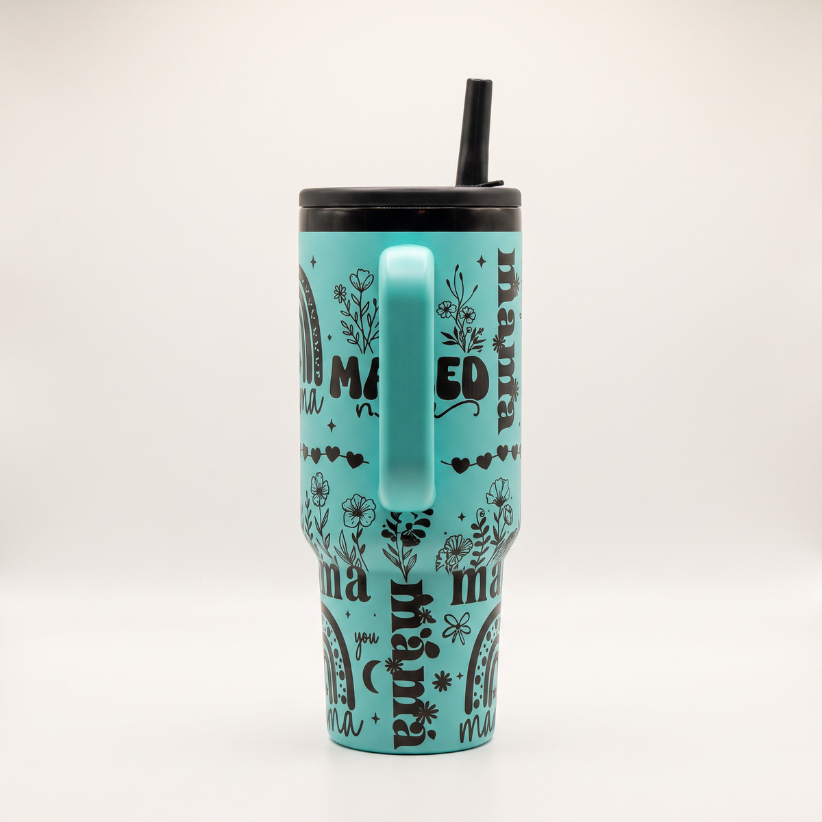 40oz Mom Life tumbler with straw lid - laser engraved gift cup for moms