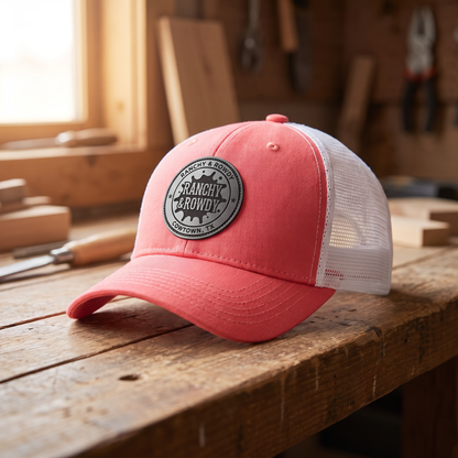 The Posse Patch Hat - Coral/white ponytail