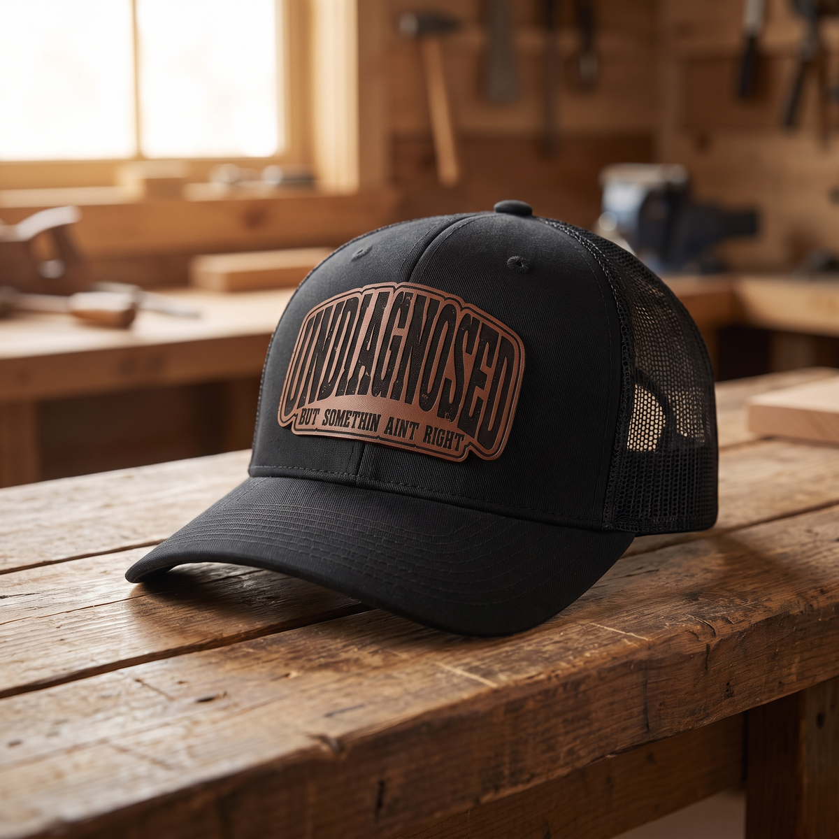 Undiagnosed But Somethin Aint Right Trucker Hat - Black/black ponytail