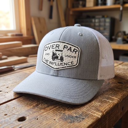Over Par and Under the Influence Trucker Hat - Grey/White