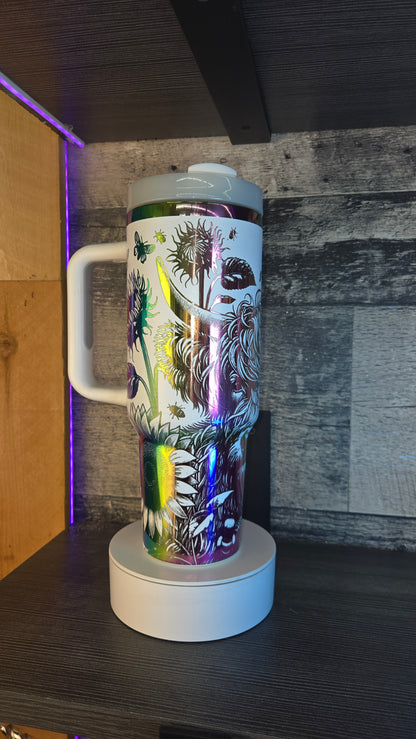 Highland Cow And Sunflowers 40oz Tumbler