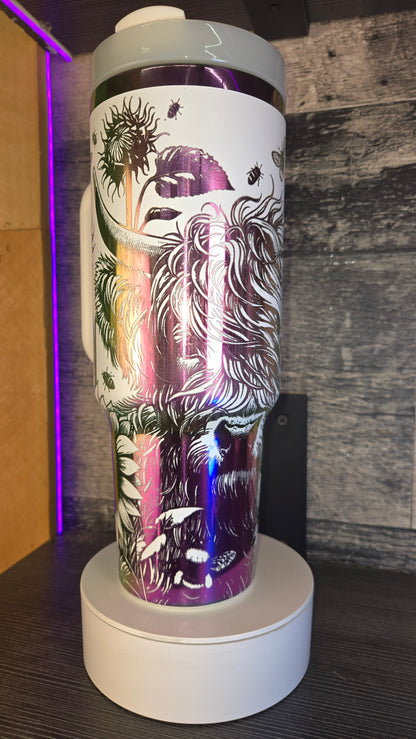 Highland Cow And Sunflowers 40oz Tumbler