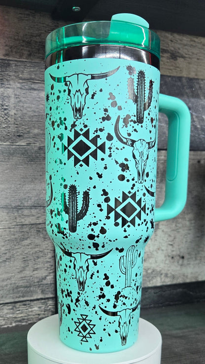 40oz Western Graphic Tumbler-double-wall stainless steel
