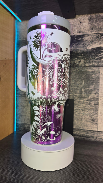 Highland Cow And Sunflowers 40oz Tumbler